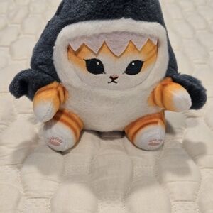 Mofusand Mini Plush Orage Tabby Cat Stripes In A Shark Costume Collectable